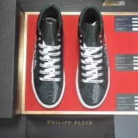 Cheap Philipp Plein PP High Tops Shoes For Men #1381450 Replica Wholesale [$88.00 USD] [ITEM#1381450] on Replica Philipp Plein PP High Tops Shoes