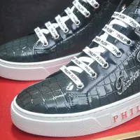 Cheap Philipp Plein PP High Tops Shoes For Men #1381450 Replica Wholesale [$88.00 USD] [ITEM#1381450] on Replica Philipp Plein PP High Tops Shoes