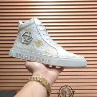 Cheap Philipp Plein PP High Tops Shoes For Men #1381452 Replica Wholesale [$92.00 USD] [ITEM#1381452] on Replica Philipp Plein PP High Tops Shoes