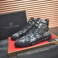 Cheap Philipp Plein PP High Tops Shoes For Men #1381453 Replica Wholesale [$92.00 USD] [ITEM#1381453] on Replica Philipp Plein PP High Tops Shoes