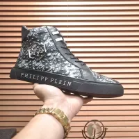 Cheap Philipp Plein PP High Tops Shoes For Men #1381453 Replica Wholesale [$92.00 USD] [ITEM#1381453] on Replica Philipp Plein PP High Tops Shoes