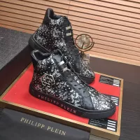 Cheap Philipp Plein PP High Tops Shoes For Men #1381453 Replica Wholesale [$92.00 USD] [ITEM#1381453] on Replica Philipp Plein PP High Tops Shoes