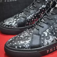 Cheap Philipp Plein PP High Tops Shoes For Men #1381453 Replica Wholesale [$92.00 USD] [ITEM#1381453] on Replica Philipp Plein PP High Tops Shoes