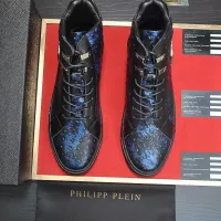 Cheap Philipp Plein PP High Tops Shoes For Men #1381455 Replica Wholesale [$92.00 USD] [ITEM#1381455] on Replica Philipp Plein PP High Tops Shoes