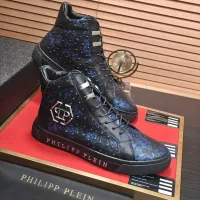 Cheap Philipp Plein PP High Tops Shoes For Men #1381455 Replica Wholesale [$92.00 USD] [ITEM#1381455] on Replica Philipp Plein PP High Tops Shoes