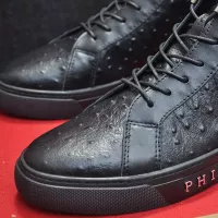 Cheap Philipp Plein PP High Tops Shoes For Men #1381456 Replica Wholesale [$92.00 USD] [ITEM#1381456] on Replica Philipp Plein PP High Tops Shoes