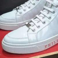 Cheap Philipp Plein PP High Tops Shoes For Men #1381457 Replica Wholesale [$92.00 USD] [ITEM#1381457] on Replica Philipp Plein PP High Tops Shoes