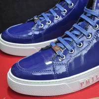 Cheap Philipp Plein PP High Tops Shoes For Men #1381458 Replica Wholesale [$92.00 USD] [ITEM#1381458] on Replica Philipp Plein PP High Tops Shoes