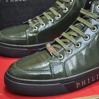 Cheap Philipp Plein PP High Tops Shoes For Men #1381459 Replica Wholesale [$92.00 USD] [ITEM#1381459] on Replica Philipp Plein PP High Tops Shoes