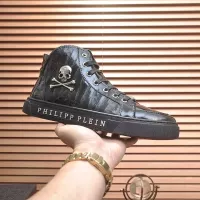 Cheap Philipp Plein PP High Tops Shoes For Men #1381460 Replica Wholesale [$92.00 USD] [ITEM#1381460] on Replica Philipp Plein PP High Tops Shoes