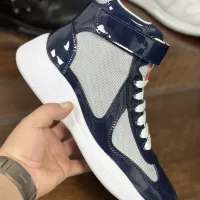 Cheap Prada High Top Shoes For Men #1381668 Replica Wholesale [$92.00 USD] [ITEM#1381668] on Replica Prada High Top Shoes