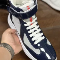 Cheap Prada High Top Shoes For Men #1381668 Replica Wholesale [$92.00 USD] [ITEM#1381668] on Replica Prada High Top Shoes