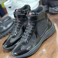 Cheap Prada High Top Shoes For Men #1381669 Replica Wholesale [$92.00 USD] [ITEM#1381669] on Replica Prada High Top Shoes