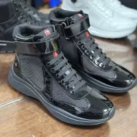 Cheap Prada High Top Shoes For Men #1381669 Replica Wholesale [$92.00 USD] [ITEM#1381669] on Replica Prada High Top Shoes