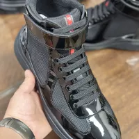 Cheap Prada High Top Shoes For Men #1381669 Replica Wholesale [$92.00 USD] [ITEM#1381669] on Replica Prada High Top Shoes