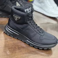 Cheap Prada High Top Shoes For Men #1381670 Replica Wholesale [$98.00 USD] [ITEM#1381670] on Replica Prada High Top Shoes