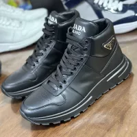 Cheap Prada High Top Shoes For Men #1381671 Replica Wholesale [$100.00 USD] [ITEM#1381671] on Replica Prada High Top Shoes