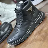Cheap Prada High Top Shoes For Men #1381671 Replica Wholesale [$100.00 USD] [ITEM#1381671] on Replica Prada High Top Shoes