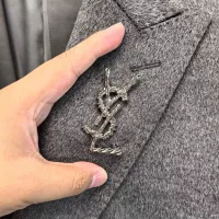 Cheap Yves Saint Laurent YSL Coat Long Sleeved For Men #1381952 Replica Wholesale [$314.05 USD] [ITEM#1381952] on Replica Yves Saint Laurent YSL Coat