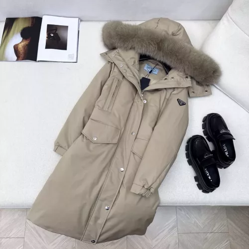 Cheap Prada Down Feather Coat Long Sleeved For Women #1383808 Replica Wholesale [$257.85 USD] [ITEM#1383808] on Replica Prada Down Feather Coat