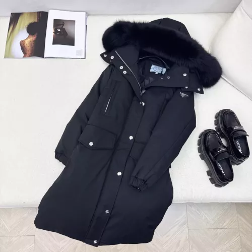 Cheap Prada Down Feather Coat Long Sleeved For Women #1383809 Replica Wholesale [$257.85 USD] [ITEM#1383809] on Replica Prada Down Feather Coat