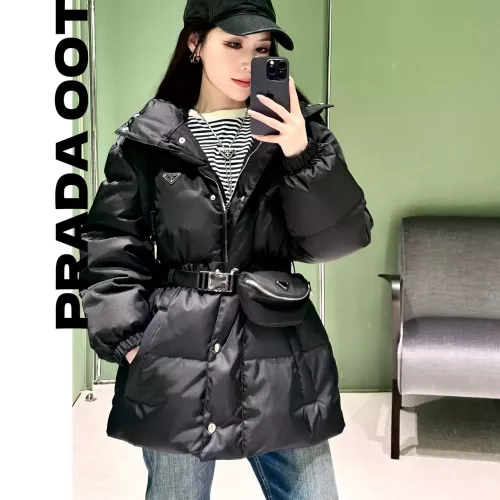 Cheap Prada Down Feather Coat Long Sleeved For Women #1383810 Replica Wholesale [$182.00 USD] [ITEM#1383810] on Replica Prada Down Feather Coat