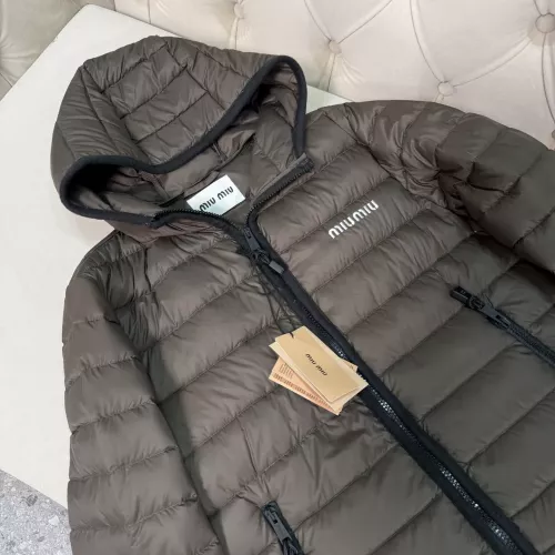 Cheap MIU MIU Down Feather Coat Long Sleeved For Women #1386142 Replica Wholesale [$160.00 USD] [ITEM#1386142] on Replica MIU MIU Down Feather Coat