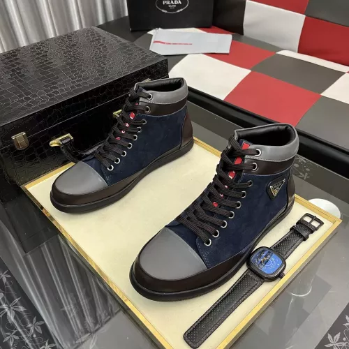 Cheap Prada High Top Shoes For Men #1387864 Replica Wholesale [$88.00 USD] [ITEM#1387864] on Replica Prada High Top Shoes