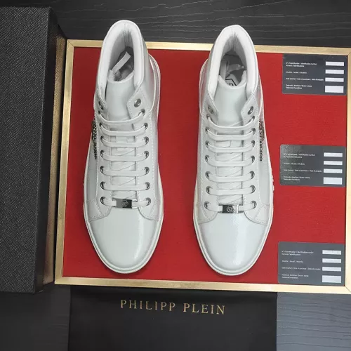 Cheap Philipp Plein PP High Tops Shoes For Men #1387888 Replica Wholesale [$92.00 USD] [ITEM#1387888] on Replica Philipp Plein PP High Tops Shoes