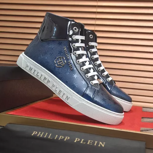 Cheap Philipp Plein PP High Tops Shoes For Men #1387892 Replica Wholesale [$92.00 USD] [ITEM#1387892] on Replica Philipp Plein PP High Tops Shoes