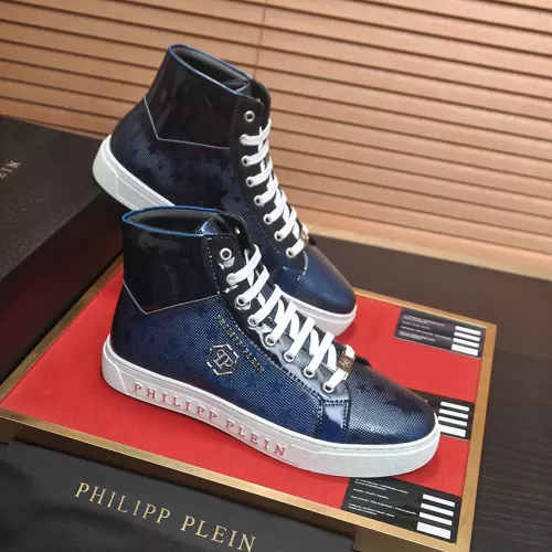 Cheap Philipp Plein PP High Tops Shoes For Men #1387892 Replica Wholesale [$92.00 USD] [ITEM#1387892] on Replica Philipp Plein PP High Tops Shoes