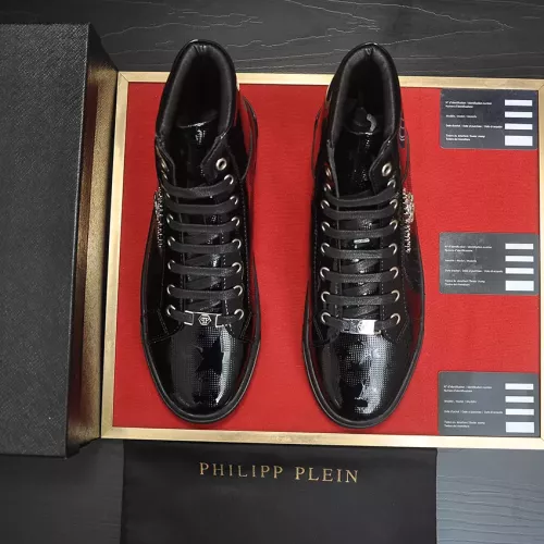 Cheap Philipp Plein PP High Tops Shoes For Men #1387894 Replica Wholesale [$92.00 USD] [ITEM#1387894] on Replica Philipp Plein PP High Tops Shoes