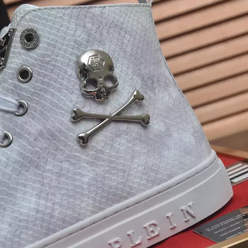 Cheap Philipp Plein PP High Tops Shoes For Men #1387896 Replica Wholesale [$92.00 USD] [ITEM#1387896] on Replica Philipp Plein PP High Tops Shoes