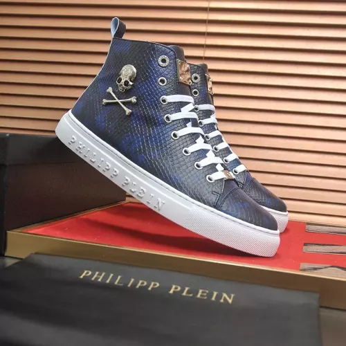 Cheap Philipp Plein PP High Tops Shoes For Men #1387897 Replica Wholesale [$92.00 USD] [ITEM#1387897] on Replica Philipp Plein PP High Tops Shoes