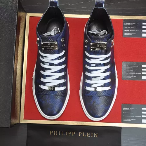 Cheap Philipp Plein PP High Tops Shoes For Men #1387897 Replica Wholesale [$92.00 USD] [ITEM#1387897] on Replica Philipp Plein PP High Tops Shoes