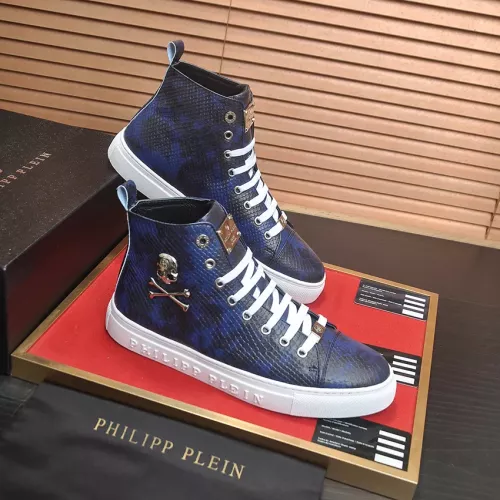 Cheap Philipp Plein PP High Tops Shoes For Men #1387897 Replica Wholesale [$92.00 USD] [ITEM#1387897] on Replica Philipp Plein PP High Tops Shoes