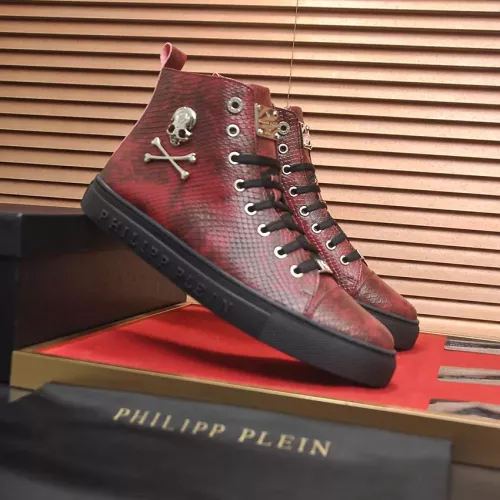 Cheap Philipp Plein PP High Tops Shoes For Men #1387899 Replica Wholesale [$92.00 USD] [ITEM#1387899] on Replica Philipp Plein PP High Tops Shoes