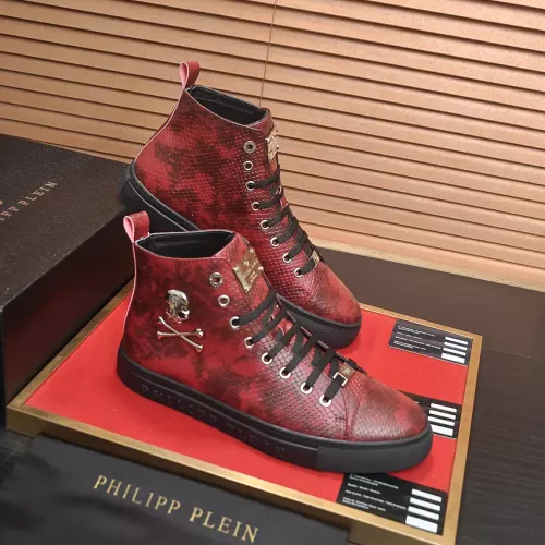 Cheap Philipp Plein PP High Tops Shoes For Men #1387899 Replica Wholesale [$92.00 USD] [ITEM#1387899] on Replica Philipp Plein PP High Tops Shoes