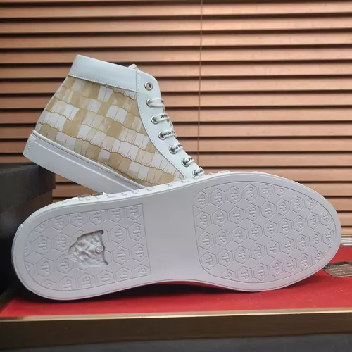 Cheap Philipp Plein PP High Tops Shoes For Men #1387907 Replica Wholesale [$92.00 USD] [ITEM#1387907] on Replica Philipp Plein PP High Tops Shoes