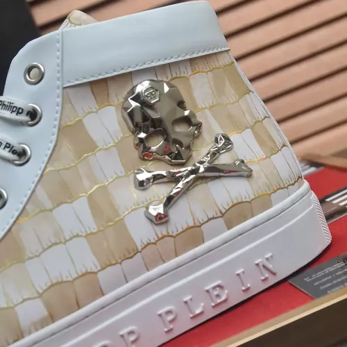 Cheap Philipp Plein PP High Tops Shoes For Men #1387907 Replica Wholesale [$92.00 USD] [ITEM#1387907] on Replica Philipp Plein PP High Tops Shoes