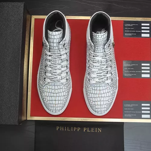 Cheap Philipp Plein PP High Tops Shoes For Men #1387910 Replica Wholesale [$92.00 USD] [ITEM#1387910] on Replica Philipp Plein PP High Tops Shoes