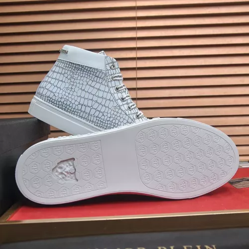 Cheap Philipp Plein PP High Tops Shoes For Men #1387910 Replica Wholesale [$92.00 USD] [ITEM#1387910] on Replica Philipp Plein PP High Tops Shoes