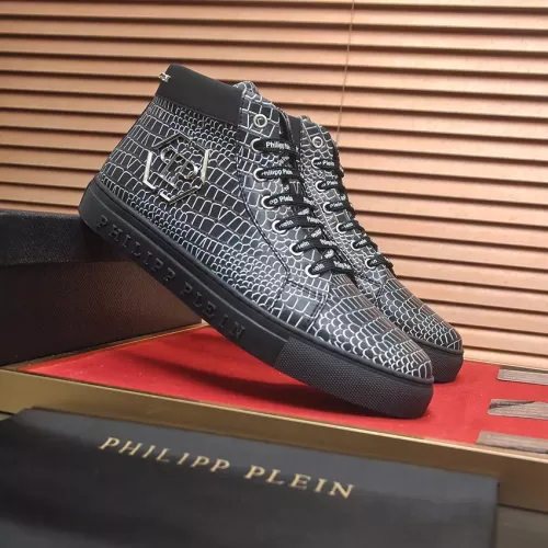 Cheap Philipp Plein PP High Tops Shoes For Men #1387911 Replica Wholesale [$92.00 USD] [ITEM#1387911] on Replica Philipp Plein PP High Tops Shoes