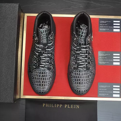 Cheap Philipp Plein PP High Tops Shoes For Men #1387911 Replica Wholesale [$92.00 USD] [ITEM#1387911] on Replica Philipp Plein PP High Tops Shoes