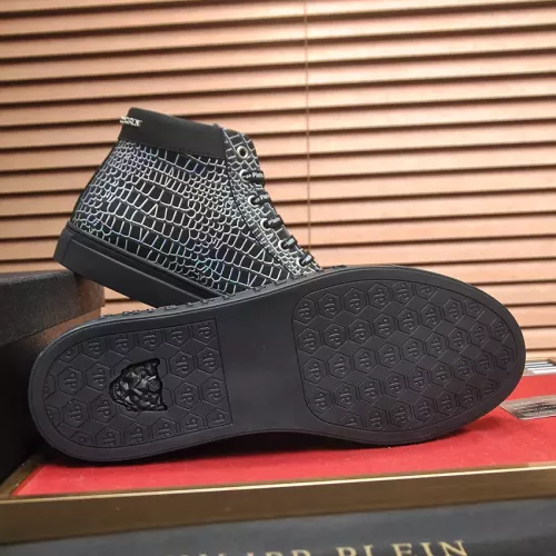 Cheap Philipp Plein PP High Tops Shoes For Men #1387911 Replica Wholesale [$92.00 USD] [ITEM#1387911] on Replica Philipp Plein PP High Tops Shoes
