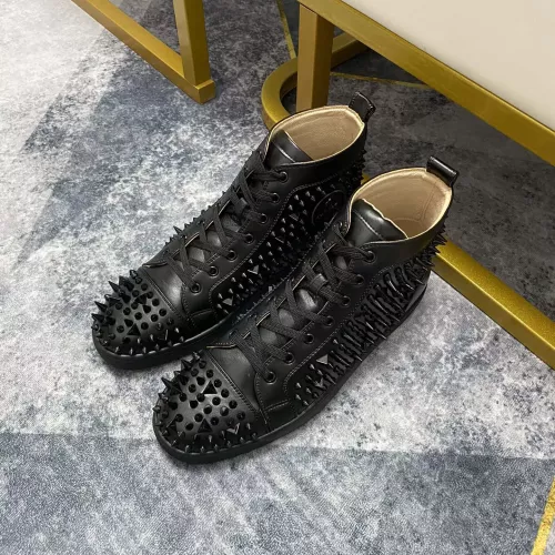Cheap Christian Louboutin High Top Shoes For Men #1388046 Replica Wholesale [$98.00 USD] [ITEM#1388046] on Replica Christian Louboutin High Top Shoes