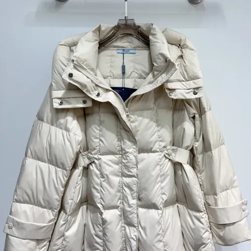 Cheap Prada Down Feather Coat Long Sleeved For Women #1391147 Replica Wholesale [$128.00 USD] [ITEM#1391147] on Replica Prada Down Feather Coat