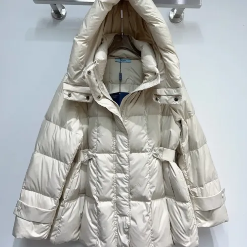 Cheap Prada Down Feather Coat Long Sleeved For Women #1391147 Replica Wholesale [$128.00 USD] [ITEM#1391147] on Replica Prada Down Feather Coat