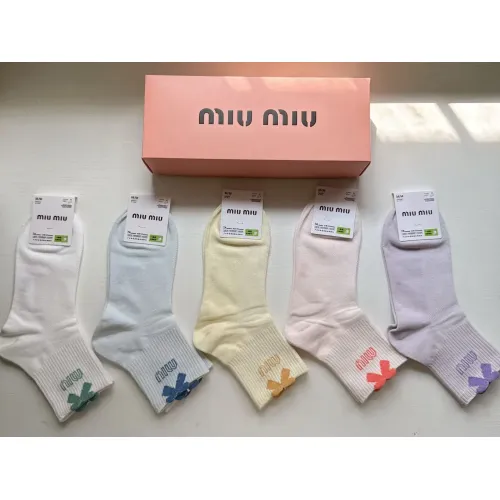 Cheap MIU MIU Socks For Women #1391169 Replica Wholesale [$25.00 USD] [ITEM#1391169] on Replica MIU MIU Socks