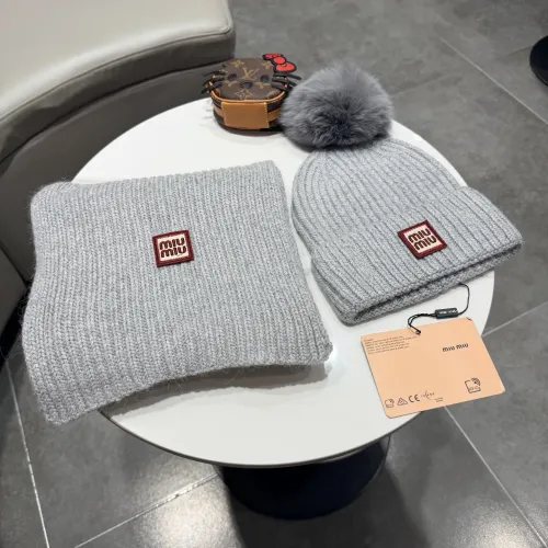 Cheap MIU MIU Hat and Scarf Set #1391477 Replica Wholesale [$64.00 USD] [ITEM#1391477] on Replica MIU MIU Hat and Scarf and Glove Set